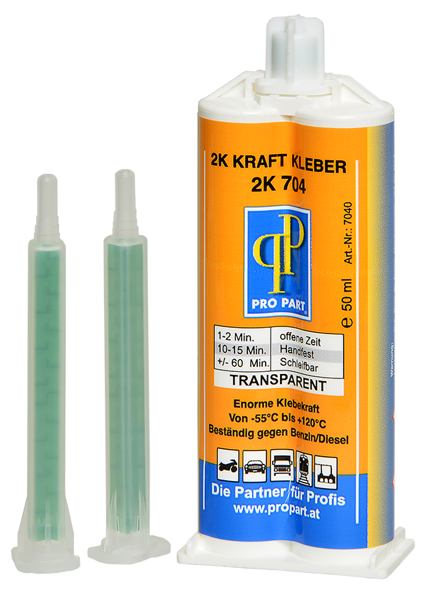 2K-Kraftkleber Transparent  inkl. 2 Stk. Mischdüsen