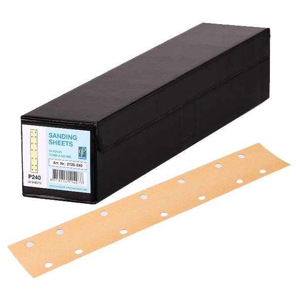 Schleifpapier Streifen/Bogen 70 x 420 mm P 240 - 14 Loch